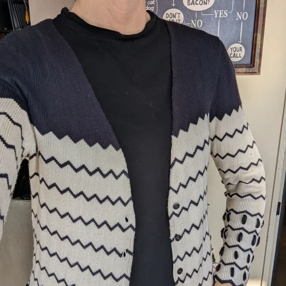 TORY BURCH silk cardigan sweater M L - Picture 3 of 12